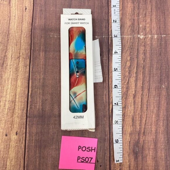 MACY’S BLUE AND RED APPLE WATCH BAND COMPATIBLE WITH 42mm PS07 - Picture 2 of 2